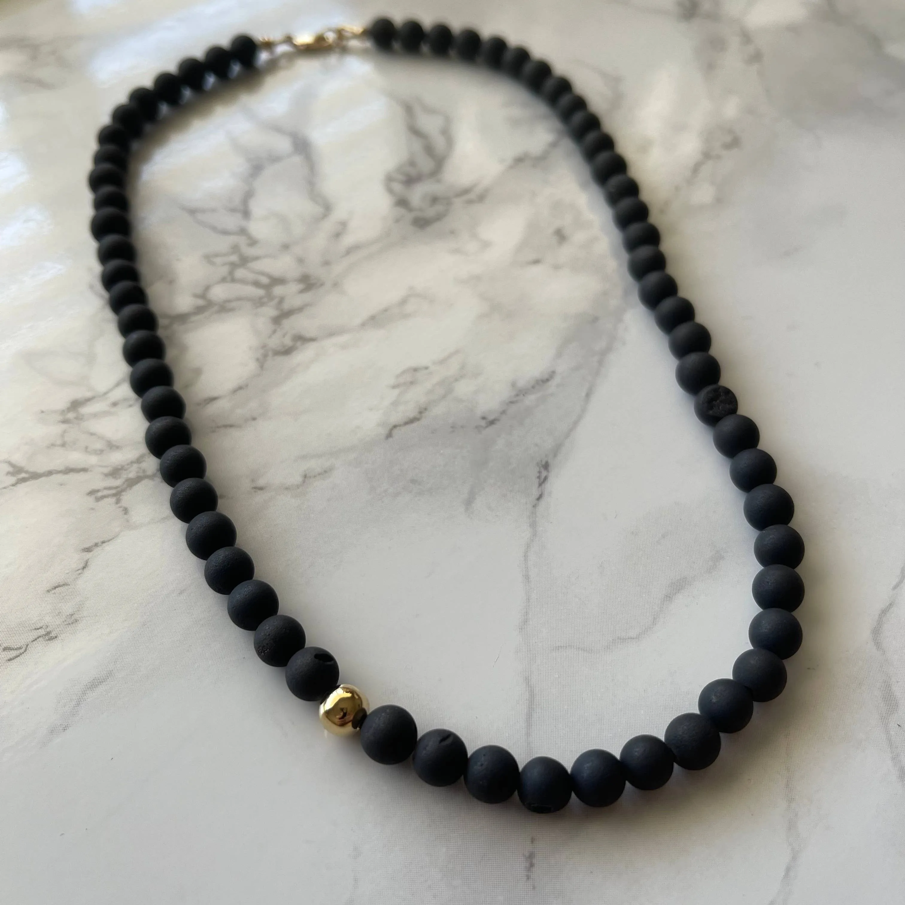 Zenobia Black Beaded Necklace