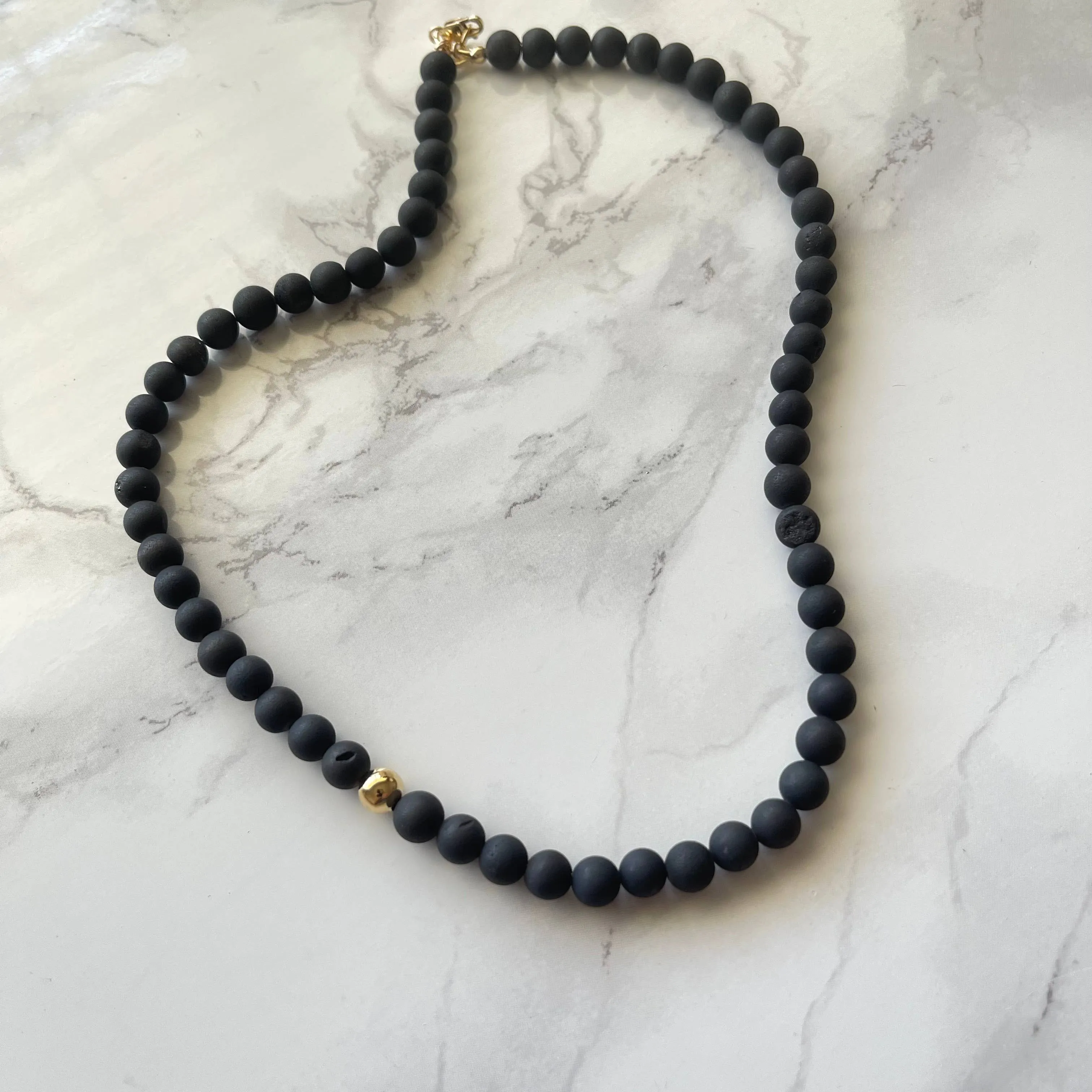 Zenobia Black Beaded Necklace